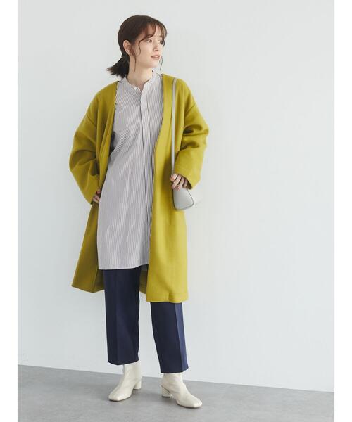 Green　Parks（グリーンパークス）の「イージーケアシャツワンピース＊（ワンピース・レディース・オフホワイト/グレイッシュベージュ/ベージュ系その他2/ブルー系その他4・FREE）」の15枚目の写真