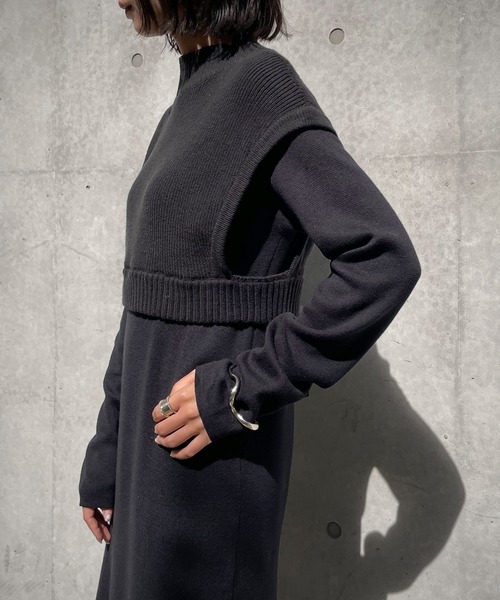 &g'aime（アンジェム）の「【&g’aime】ベストレイヤードニットワンピース/2ピース（ワンピース・レディース・グレイッシュベージュ/ブラウン/ブラック・FREE）」の17枚目の写真