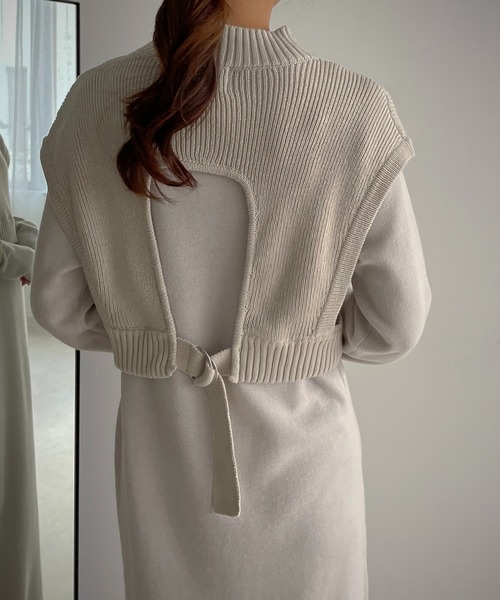 &g'aime（アンジェム）の「【&g’aime】ベストレイヤードニットワンピース/2ピース（ワンピース・レディース・グレイッシュベージュ/ブラウン/ブラック・FREE）」の20枚目の写真