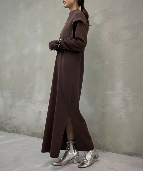 &g'aime（アンジェム）の「【&g’aime】ベストレイヤードニットワンピース/2ピース（ワンピース・レディース・グレイッシュベージュ/ブラウン/ブラック・FREE）」の18枚目の写真