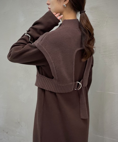 &g'aime（アンジェム）の「【&g’aime】ベストレイヤードニットワンピース/2ピース（ワンピース・レディース・グレイッシュベージュ/ブラウン/ブラック・FREE）」の19枚目の写真