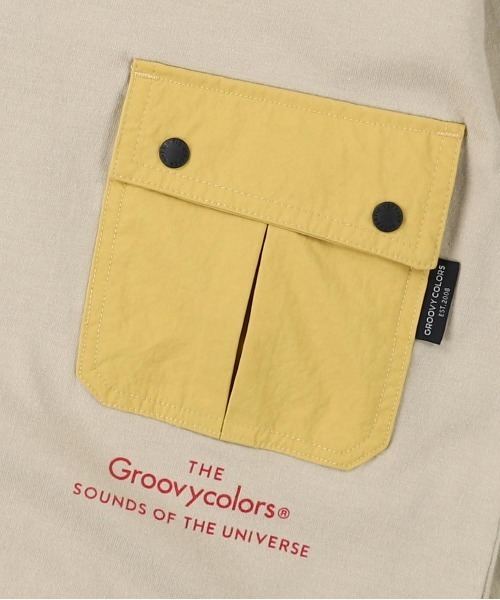 GROOVY COLORS(グルービーカラーズ)の「天竺 ポケット 長袖 ビッグ Tシャツ(Tシャツ/カットソー・キッズ・ブラック/ネイビー/ベージュ・90/100/110/120)」の8枚目の写真