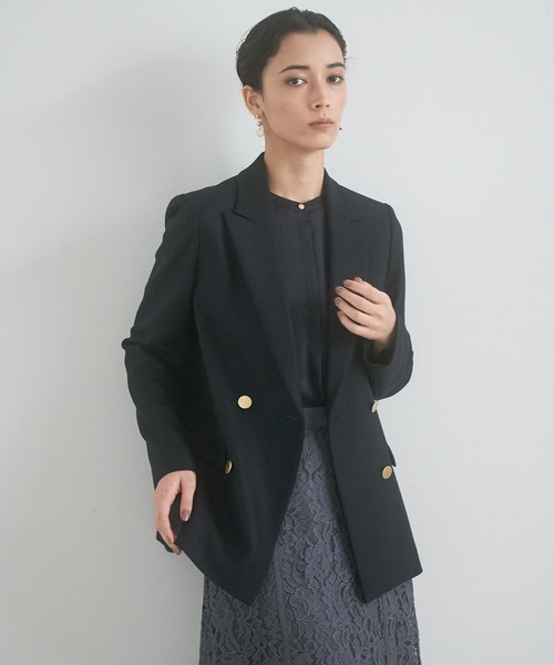 ANAYI（アナイ）の「【雑誌掲載】ツイルジャージダブルボタンジャケット（その他アウター・レディース・キャメル/ネイビー/ウッド/ライトブラウン・38/36）」の9枚目の写真