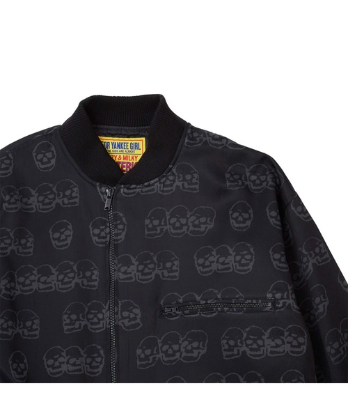 HYSTERIC GLAMOUR(ヒステリックグラマー)の「SKULL BORDER柄 リブジャケット(ブルゾン・レディース・ブラック・FREE)」の3枚目の写真