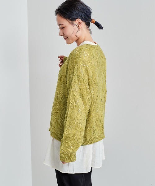 e.r.g*（イーアールジー）の「モヘアライクシアーニット（ニット/セーター・レディース・グレー/レッド/オフホワイト/ライム・M）」の9枚目の写真