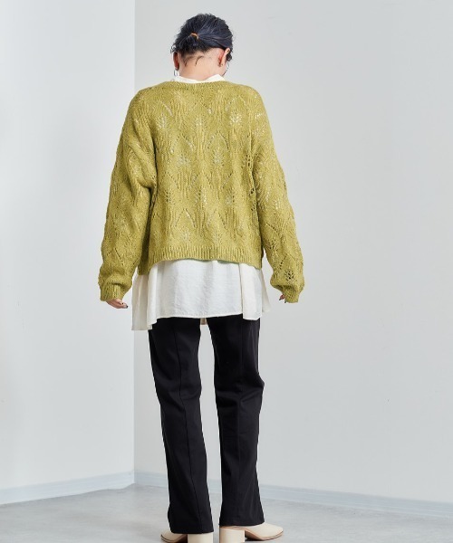 e.r.g*（イーアールジー）の「モヘアライクシアーニット（ニット/セーター・レディース・グレー/レッド/オフホワイト/ライム・M）」の10枚目の写真