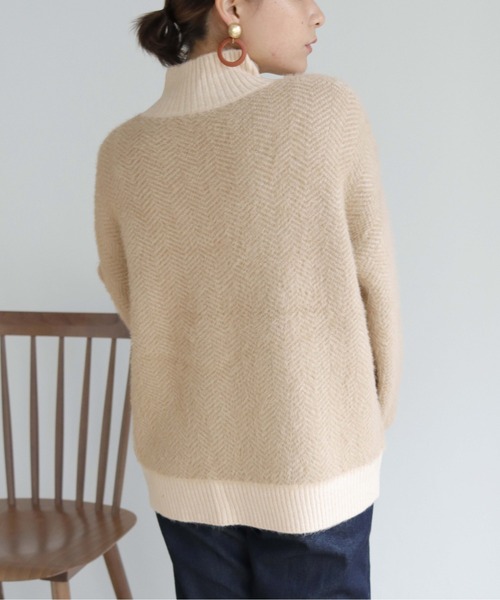 HER CLOSET(ハークローゼット)の「【shemoshelly】ヘリンボーンシャギーニットプルオーバー(ニット/セーター・レディース・ライトブルー/ブラウン/アイボリー/ラベンダー・M)」の18枚目の写真