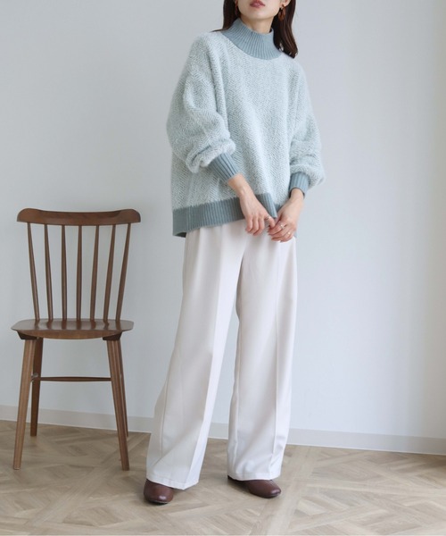 HER CLOSET(ハークローゼット)の「【shemoshelly】ヘリンボーンシャギーニットプルオーバー(ニット/セーター・レディース・ライトブルー/ブラウン/アイボリー/ラベンダー・M)」の6枚目の写真