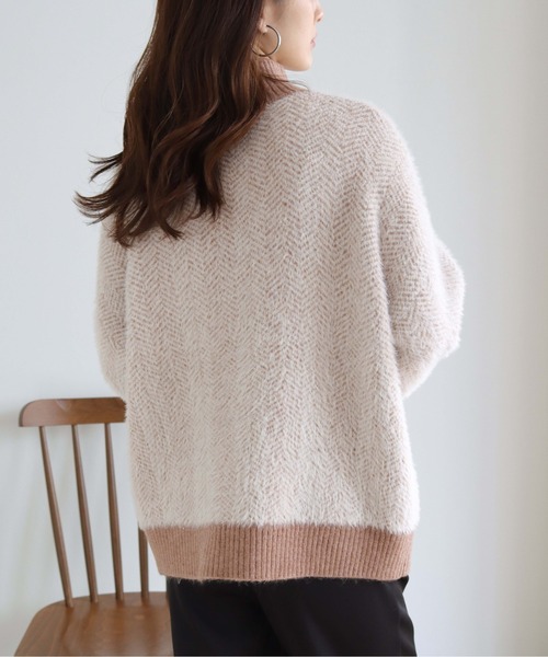 HER CLOSET(ハークローゼット)の「【shemoshelly】ヘリンボーンシャギーニットプルオーバー(ニット/セーター・レディース・ライトブルー/ブラウン/アイボリー/ラベンダー・M)」の22枚目の写真