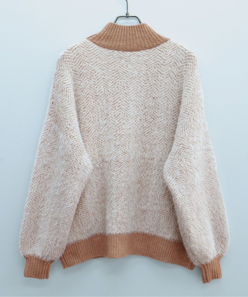 HER CLOSET(ハークローゼット)の「【shemoshelly】ヘリンボーンシャギーニットプルオーバー(ニット/セーター・レディース・ライトブルー/ブラウン/アイボリー/ラベンダー・M)」の17枚目の写真