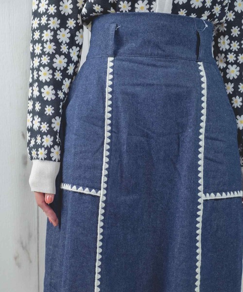 Hamble by Par Avion（ハンブルバイパラビオン）の「ステッチスカート（スカート・レディース・ブラック/ネイビー・ONESIZE）」の17枚目の写真