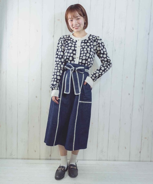 Hamble by Par Avion（ハンブルバイパラビオン）の「ステッチスカート（スカート・レディース・ブラック/ネイビー・ONESIZE）」の15枚目の写真