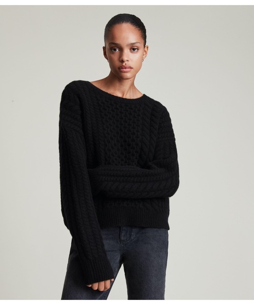 ALLSAINTS（オールセインツ）の「FRANZE JUMPER | FRANZE ニット・セーター（ニット/セーター・レディース・ブラック/ホワイト系・XS/L/S/M）」の2枚目の写真