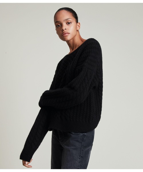 ALLSAINTS（オールセインツ）の「FRANZE JUMPER | FRANZE ニット・セーター（ニット/セーター・レディース・ブラック/ホワイト系・XS/L/S/M）」の9枚目の写真