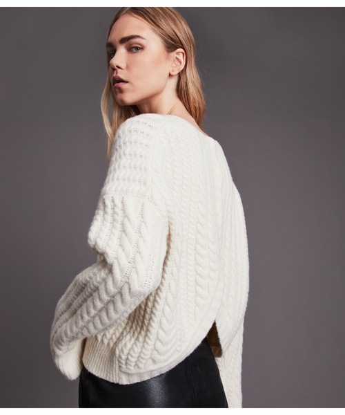 ALLSAINTS（オールセインツ）の「FRANZE JUMPER | FRANZE ニット・セーター（ニット/セーター・レディース・ブラック/ホワイト系・XS/L/S/M）」の6枚目の写真
