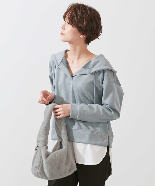 SHOO・LA・RUE（シューラルー）の「◆シャーリングエコファーショルダー（ショルダーバッグ・レディース・サンドベージュ/ナチュラル/ブラウン系/ライトグリーン系・00）」の12枚目の写真