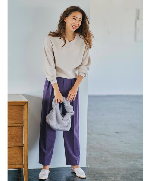 SHOO・LA・RUE（シューラルー）の「◆シャーリングエコファーショルダー（ショルダーバッグ・レディース・サンドベージュ/ナチュラル/ブラウン系/ライトグリーン系・00）」の18枚目の写真