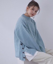 vis-`a-vis | 【vis-`a-vis】パッチワークケーブルニットプルオーバー(ニット/セーター)