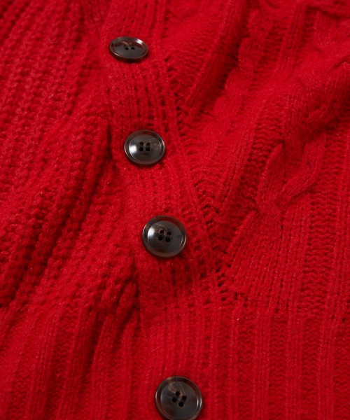 vis-`a-vis（ビサビ）の「【WEB限定】パッチワークケーブルニットプルオーバー（ニット/セーター・レディース・ブラック/ブルー系その他6/レッド/ラベンダー・FREE）」の6枚目の写真