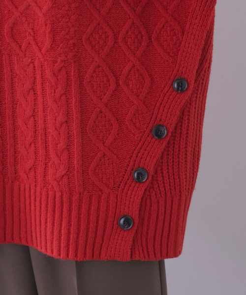 vis-`a-vis（ビサビ）の「【WEB限定】パッチワークケーブルニットプルオーバー（ニット/セーター・レディース・ブラック/ブルー系その他6/レッド/ラベンダー・FREE）」の21枚目の写真