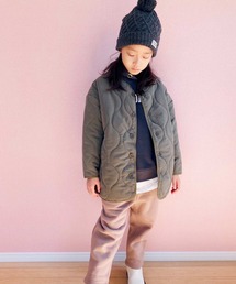 THE CASUAL | ポリピーチ ノーカラー キルティング ジャケット キッズ(ノーカラージャケット)