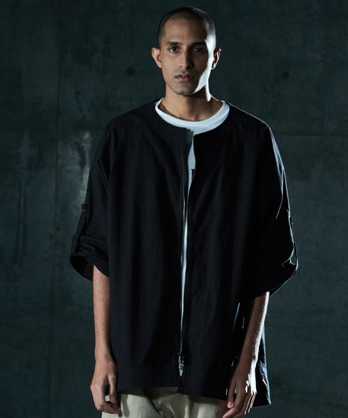 VIRGOwearworks(ヴァルゴウェアワークス)の「NO COLLAR CANNON SHELL(ノーカラージャケット・メンズ・ブラック/ブルー/バーガンディー・2/3/4)」の4枚目の写真