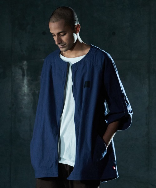 VIRGOwearworks(ヴァルゴウェアワークス)の「NO COLLAR CANNON SHELL(ノーカラージャケット・メンズ・ブラック/ブルー/バーガンディー・2/3/4)」の6枚目の写真