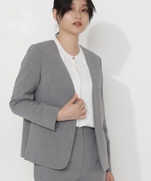 NATURAL BEAUTY BASIC | ダブルクロスECOセットアップ ジャケット(ノーカラージャケット)