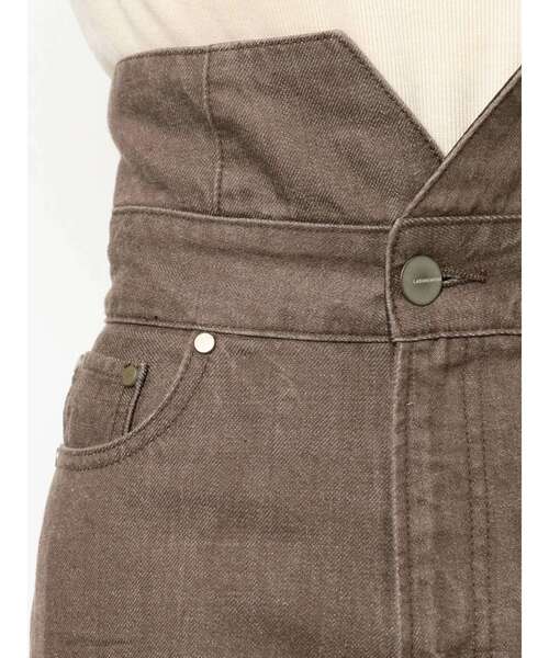 LAGUNAMOON（ラグナムーン）の「ハイウエストデザインデニムパンツ（デニムパンツ・レディース・インディゴブルー/ブラウン・SMALL/MEDIUM）」の10枚目の写真