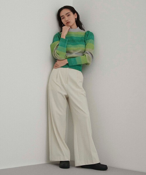 A + TOKYO（エープラストウキョウ）の「グラデーションクロップドニットトップス（ニット/セーター・レディース・グリーン/グレー・FREE）」の18枚目の写真