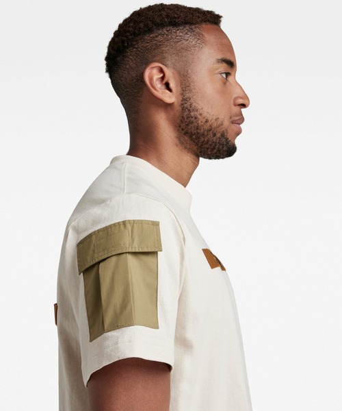 G-STAR（ジースター）の「UTILITY MIX POCKET LOOSE T-SHIRT/オーバーサイズ/ビッグシルエット（Tシャツ/カットソー・メンズ・ホワイト系その他/ダークブラック・SMALL/LARGE/MEDIUM/X-SMALL）」の5枚目の写真