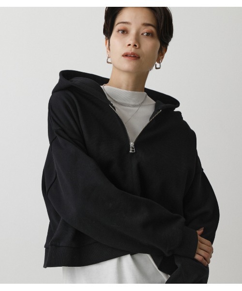 AZUL by moussy（アズールバイマウジー）の「HALF ZIP HOODIE/ハーフジップフーディ（パーカー・レディース・ブラック/ブルー/アイボリー・SMALL/MEDIUM）」の16枚目の写真