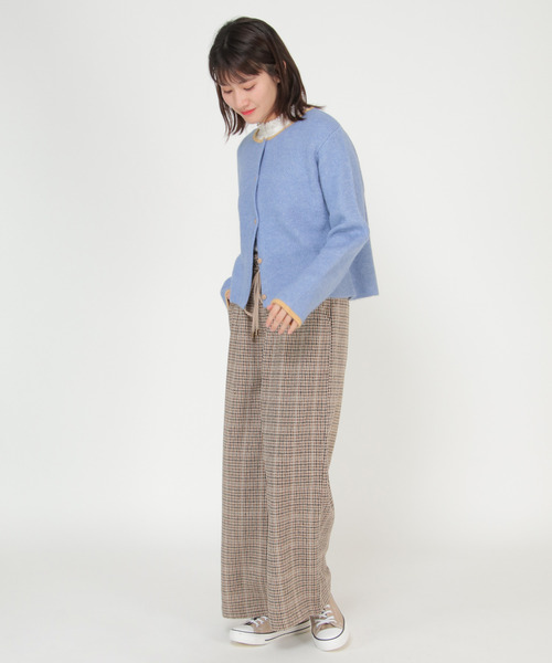 LBC(エルビーシー)の「【ZOZO限定】チェックドロストパンツ(その他パンツ・レディース・ライトブラウン/クリアグリーン・M)」の12枚目の写真