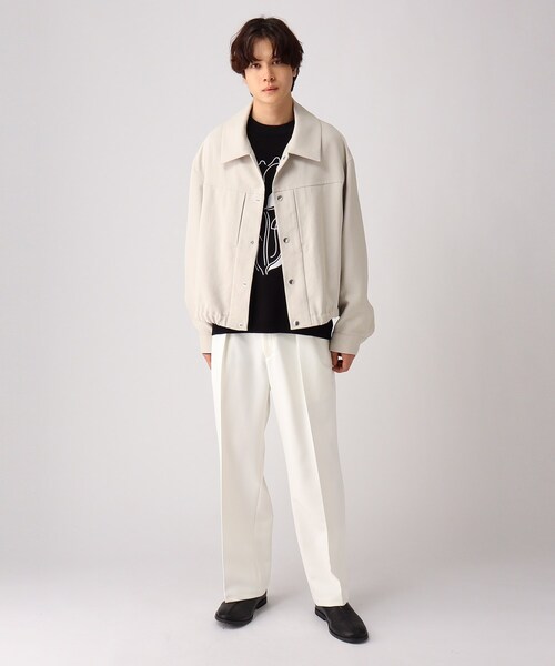 tk.TAKEO KIKUCHI（ティーケータケオキクチ）の「◆ダブルクロス ボックスプリーツパンツ（その他パンツ・メンズ・ブラック/オフホワイト・01/02/03）」の12枚目の写真