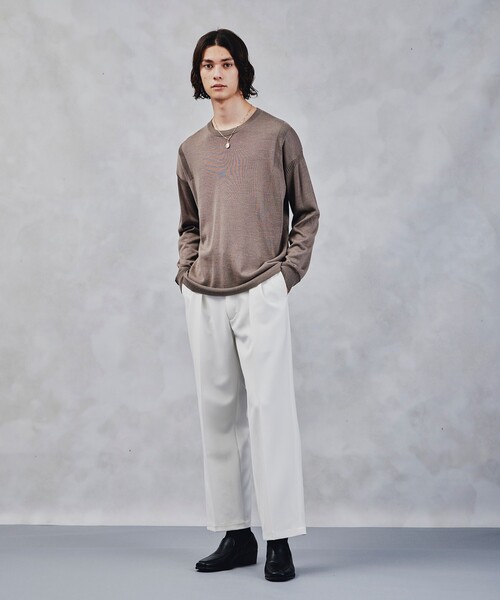 tk.TAKEO KIKUCHI（ティーケータケオキクチ）の「◆ダブルクロス ボックスプリーツパンツ（その他パンツ・メンズ・ブラック/オフホワイト・01/02/03）」の17枚目の写真