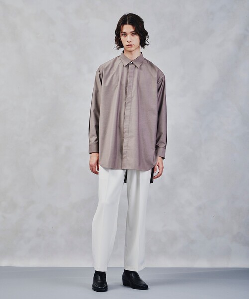 tk.TAKEO KIKUCHI（ティーケータケオキクチ）の「◆ダブルクロス ボックスプリーツパンツ（その他パンツ・メンズ・ブラック/オフホワイト・01/02/03）」の14枚目の写真