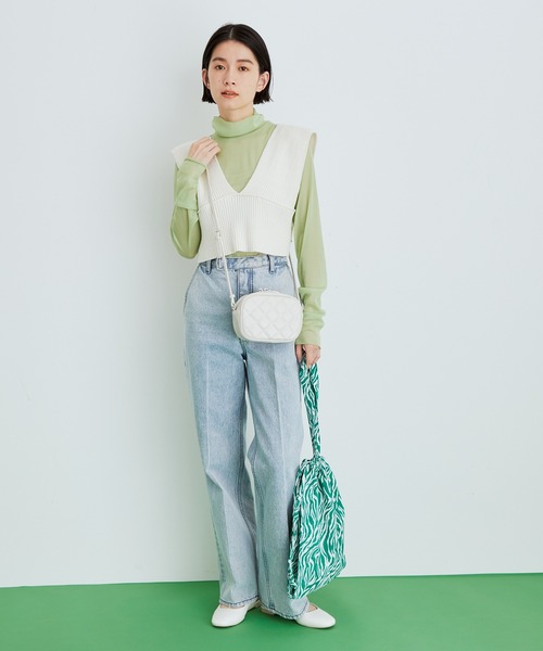 ADAM ET ROPE'（アダムエロペ）の「【サステナブル】デニムスラックス（デニムパンツ・レディース・ネイビー/サックスブルー・38/36/34）」の8枚目の写真