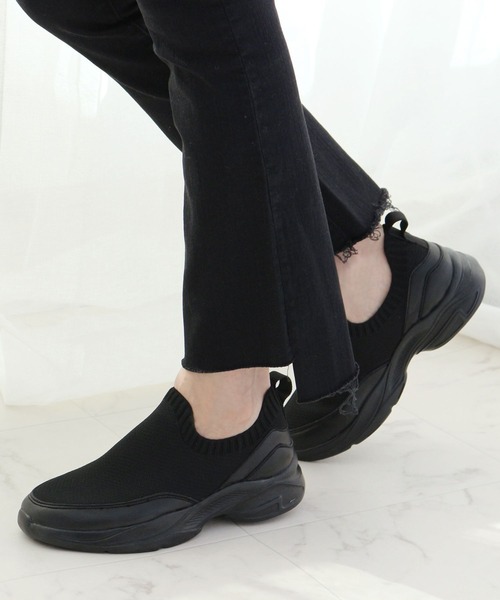 本物 激安 厚底ニットスニーカー 低反発スポンジ入り スリッポン Fin フィン のファッション通販 オンラインストア卸売 Www Fidespost Com