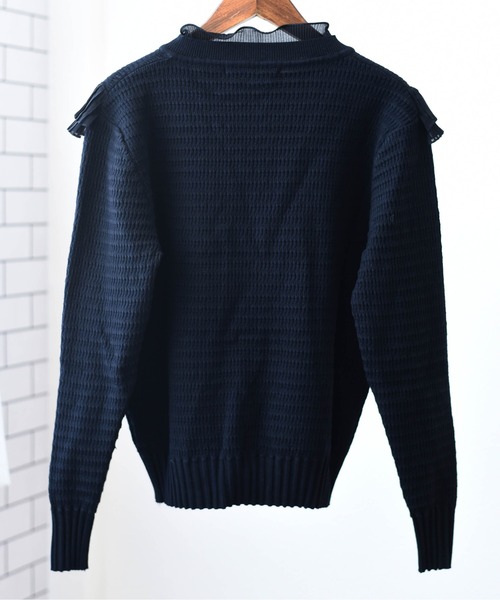 MYRDAL（ミュルダール）の「フリルニットカーディガン（カーディガン/ボレロ・レディース・ホワイト/ブラック/ベージュ・FREE）」の12枚目の写真