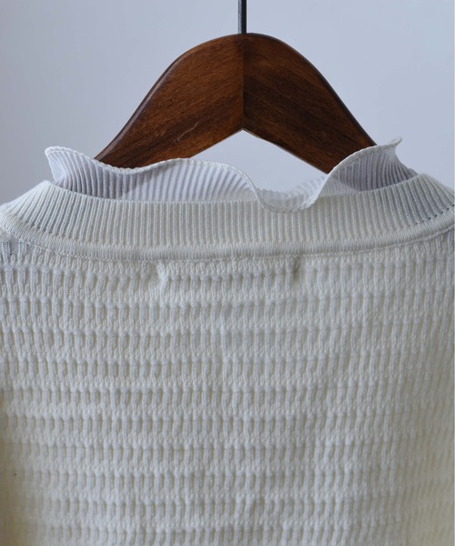 MYRDAL（ミュルダール）の「フリルニットカーディガン（カーディガン/ボレロ・レディース・ホワイト/ブラック/ベージュ・FREE）」の9枚目の写真