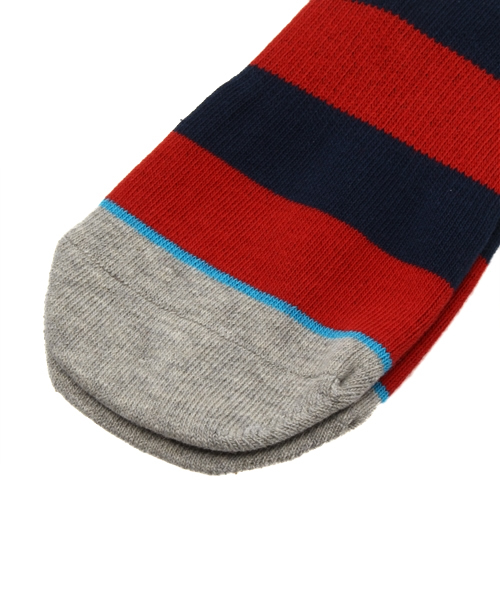 STANCE（スタンス）の「メンズ スタンスソックス マリナー ボーダー 非対称 STANCE MARINER 2（ソックス/靴下・メンズ・ネイビー・LARGE）」の4枚目の写真