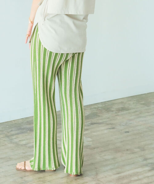 B:MING by BEAMS（ビーミングバイビームス）の「B:MING by BEAMS / ジャカード ニット パンツ 22SS（その他パンツ・レディース・オリーブ系/サックスブルー系・ONE SIZE）」の4枚目の写真