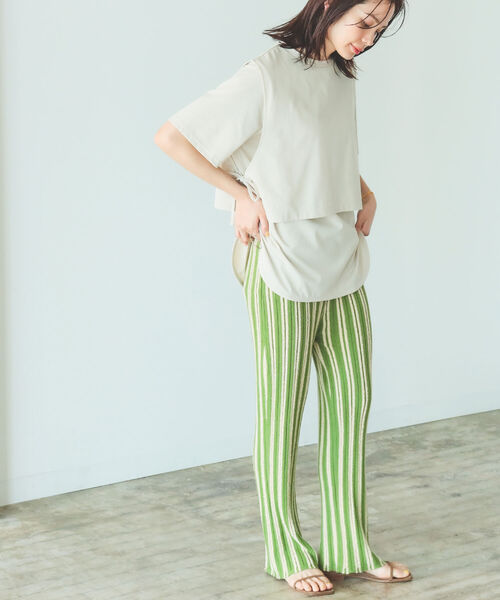 B:MING by BEAMS（ビーミングバイビームス）の「B:MING by BEAMS / ジャカード ニット パンツ 22SS（その他パンツ・レディース・オリーブ系/サックスブルー系・ONE SIZE）」の6枚目の写真