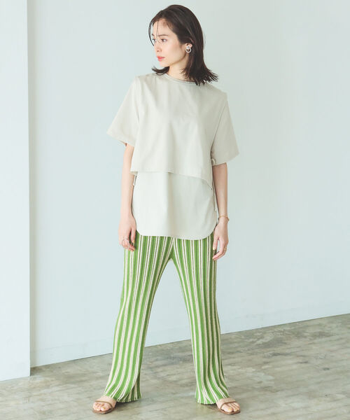 B:MING by BEAMS（ビーミングバイビームス）の「B:MING by BEAMS / ジャカード ニット パンツ 22SS（その他パンツ・レディース・オリーブ系/サックスブルー系・ONE SIZE）」の7枚目の写真