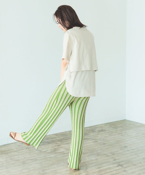 B:MING by BEAMS（ビーミングバイビームス）の「B:MING by BEAMS / ジャカード ニット パンツ 22SS（その他パンツ・レディース・オリーブ系/サックスブルー系・ONE SIZE）」の8枚目の写真