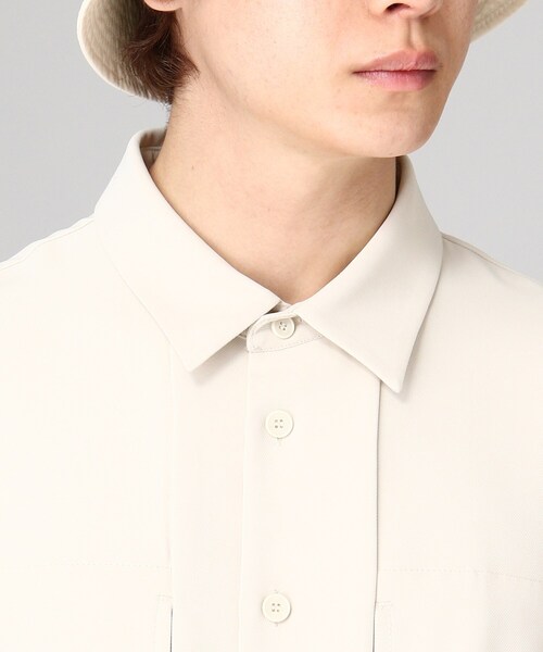 tk.TAKEO KIKUCHI（ティーケータケオキクチ）の「◆ダブルポケット5分袖ロングシャツ（ユニセックスアイテム）（シャツ/ブラウス・メンズ・アイボリー/ブラック・01/02/03）」の11枚目の写真