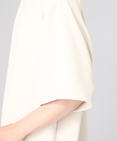 tk.TAKEO KIKUCHI（ティーケータケオキクチ）の「◆ダブルポケット5分袖ロングシャツ（ユニセックスアイテム）（シャツ/ブラウス・メンズ・アイボリー/ブラック・01/02/03）」の12枚目の写真