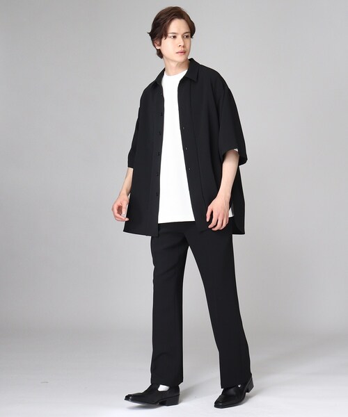 tk.TAKEO KIKUCHI（ティーケータケオキクチ）の「◆ダブルポケット5分袖ロングシャツ（ユニセックスアイテム）（シャツ/ブラウス・メンズ・アイボリー/ブラック・01/02/03）」の16枚目の写真