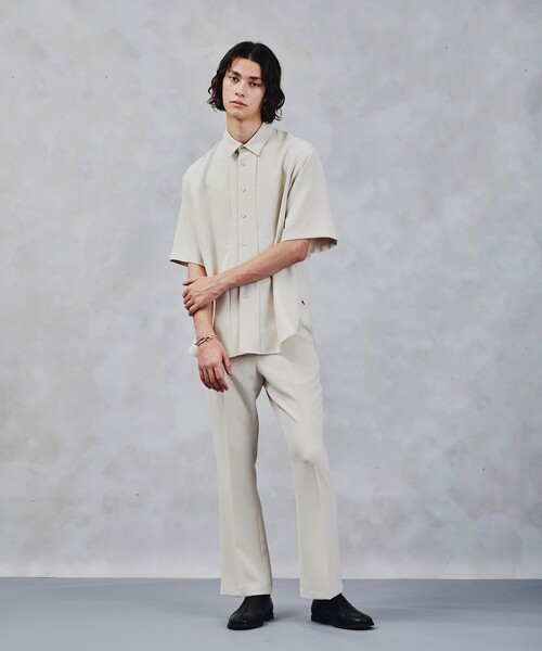 tk.TAKEO KIKUCHI（ティーケータケオキクチ）の「◆ダブルポケット5分袖ロングシャツ（ユニセックスアイテム）（シャツ/ブラウス・メンズ・アイボリー/ブラック・01/02/03）」の18枚目の写真