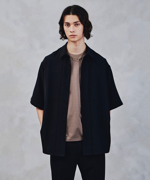 tk.TAKEO KIKUCHI（ティーケータケオキクチ）の「◆ダブルポケット5分袖ロングシャツ（ユニセックスアイテム）（シャツ/ブラウス・メンズ・アイボリー/ブラック・01/02/03）」の21枚目の写真